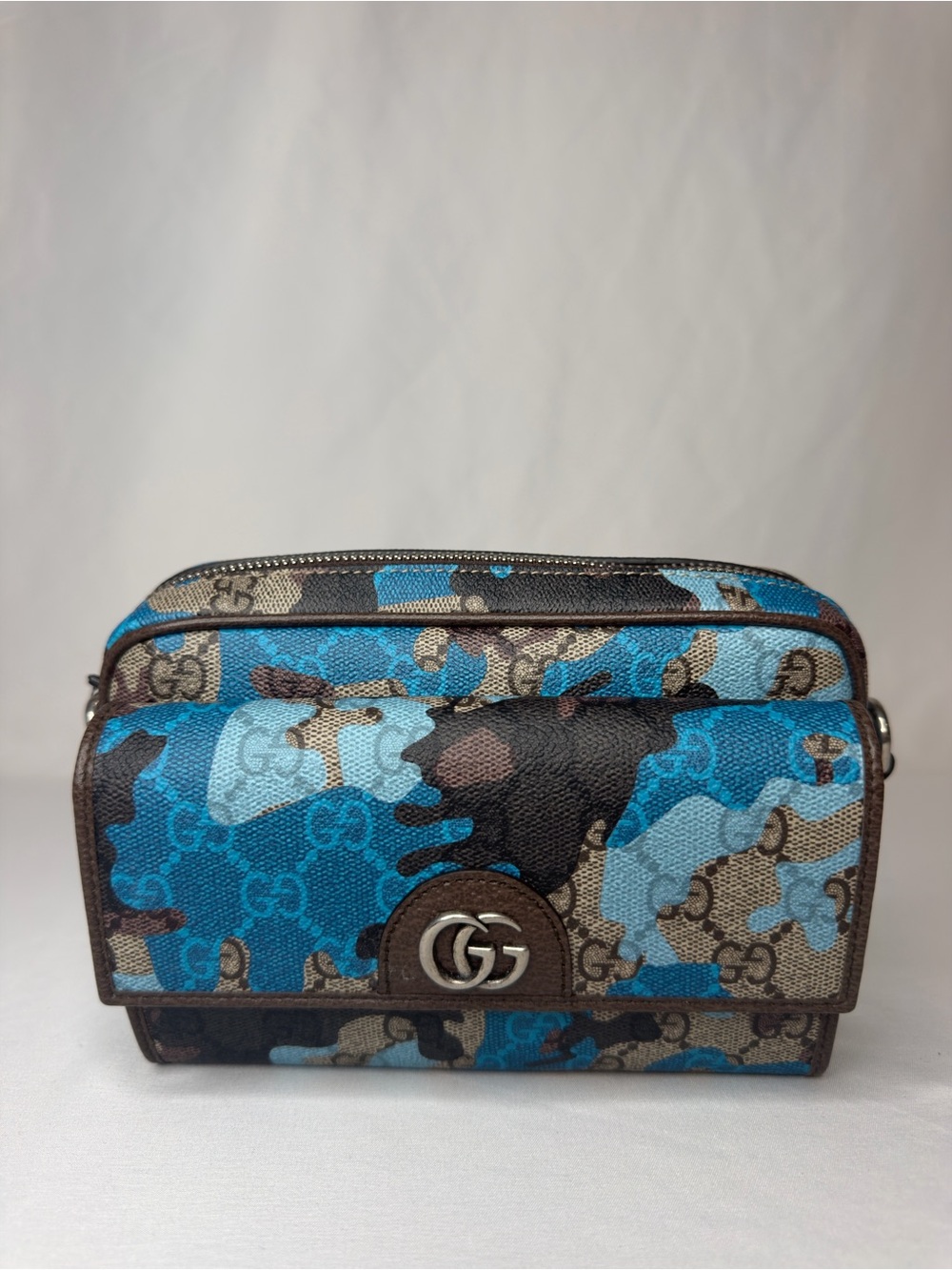 Gucci GG Icon Marble Pop Blue Camo Mini Bag NWT 855449